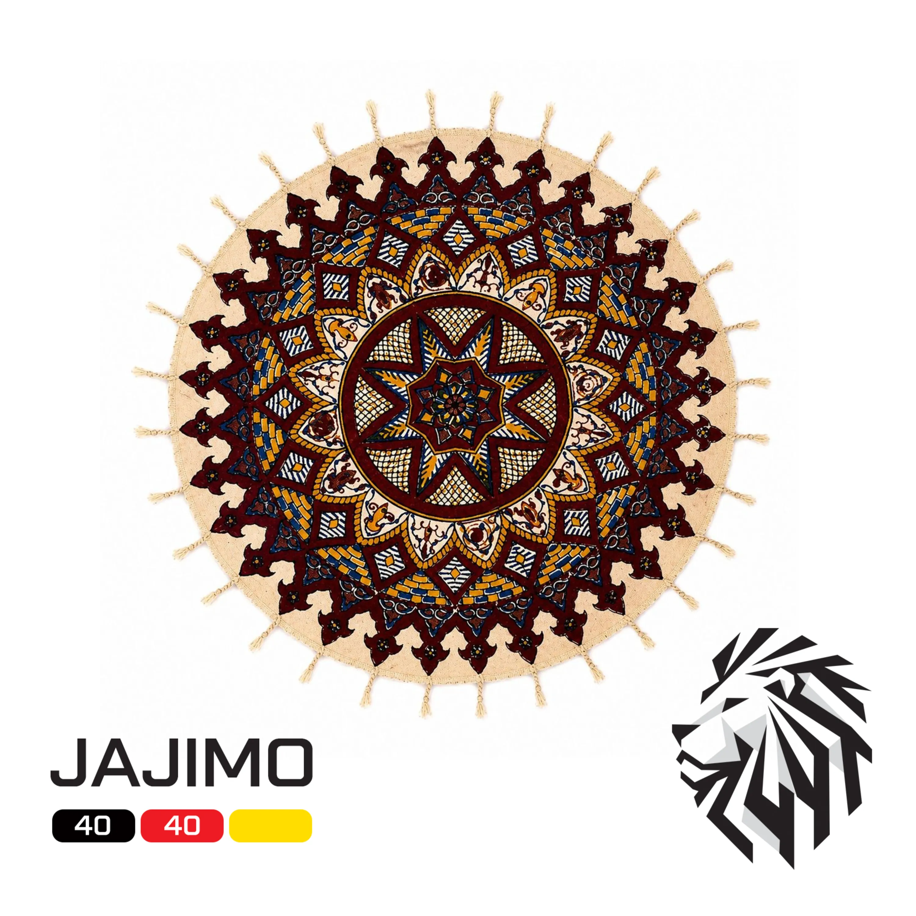رومیزی قلمکار گرد کوچک - 40 سانتیمتر