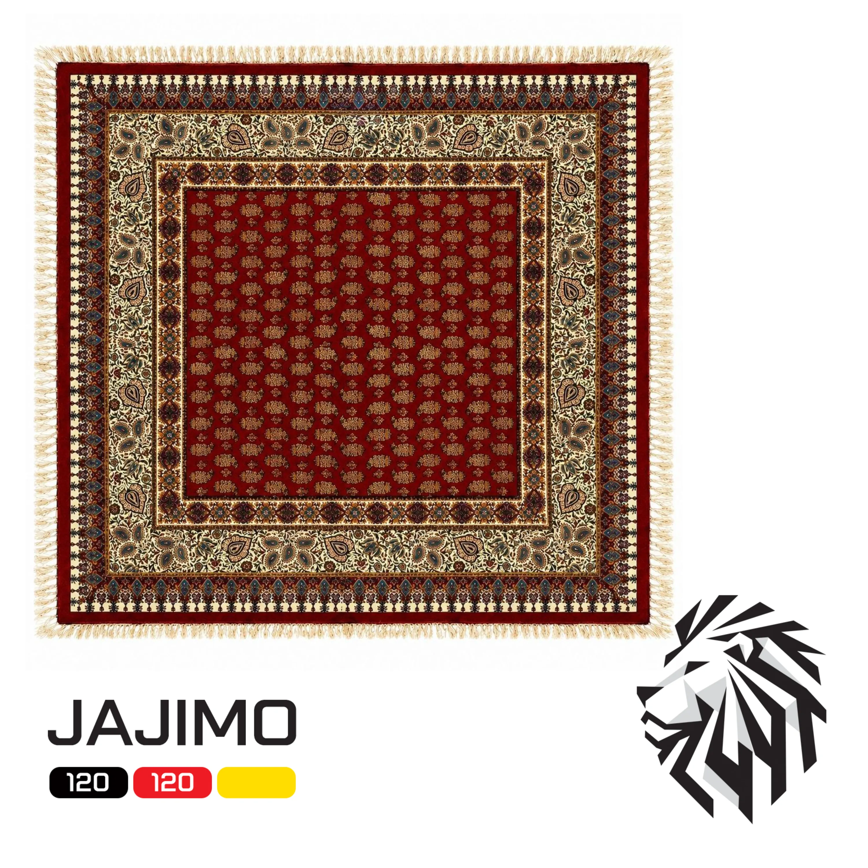 سفره قلمکار زمینه زرشکی - 120×120 سانتیمتر
